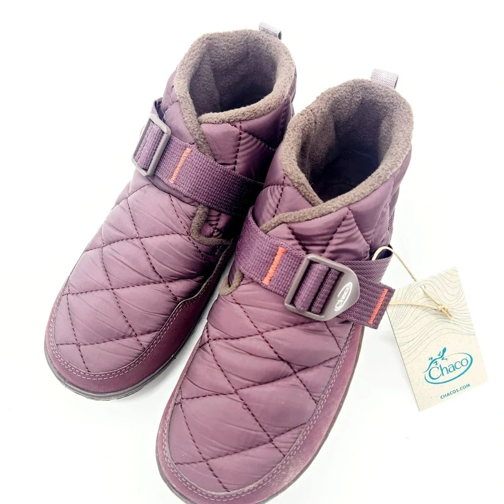 Chaco Ramble Puff Boot – Unisex Child Winter Ankle Shoe, Plum,‎ Size 4.5 Big Kid